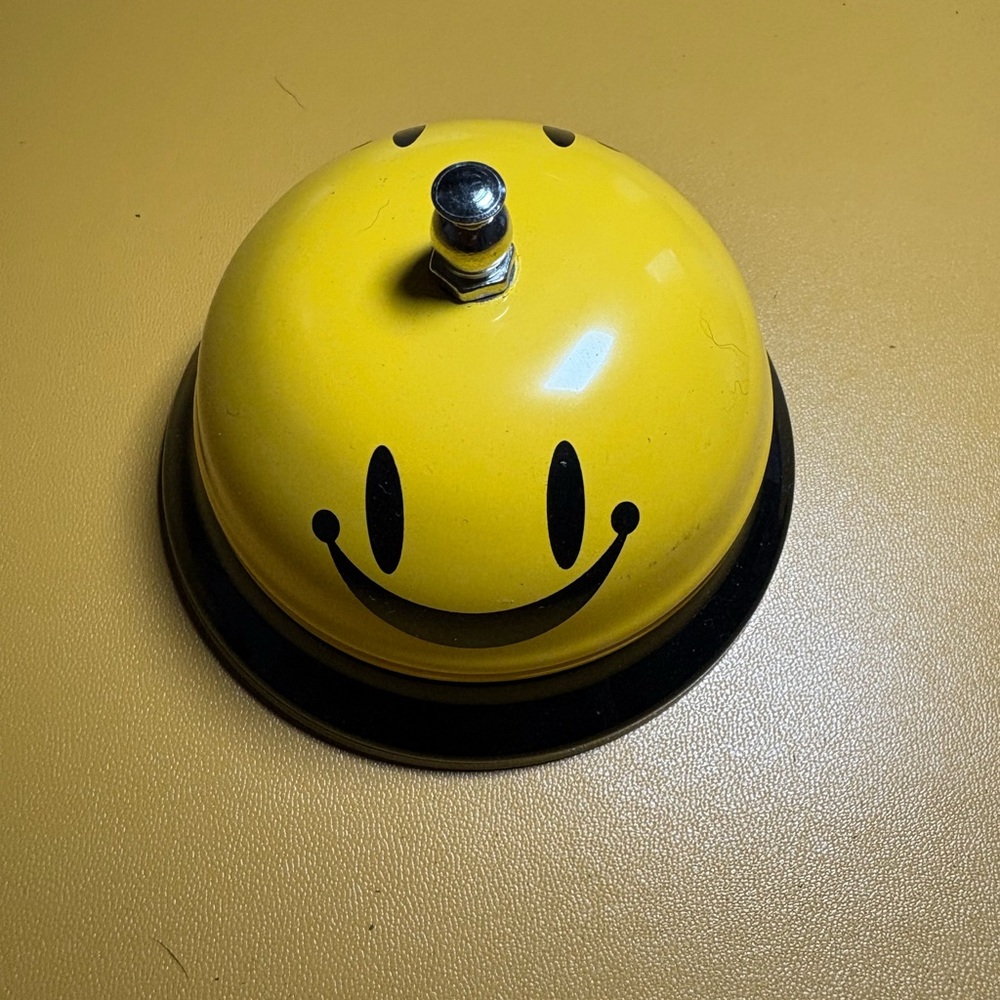 Yellow Smiley Face Desk Bell
